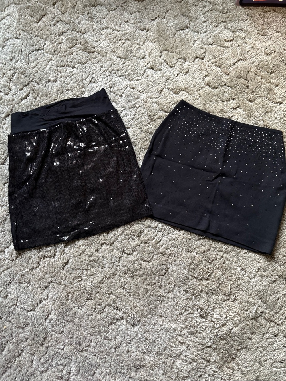 Black Sequin & Embellished Mini Skirt Bundle